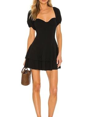 Elegant Black Sweetheart Tiered Mini Dress